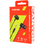 CANYON EP-3 Stereo earphones with microphone, Dark gray, cable length 1.2m, 21.5*12mm, 0.011kg