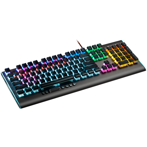 CANYON Wired multimedia gaming keyboard with lighting effect, 20pcs rainbow LED & 19pcs RGB light, N