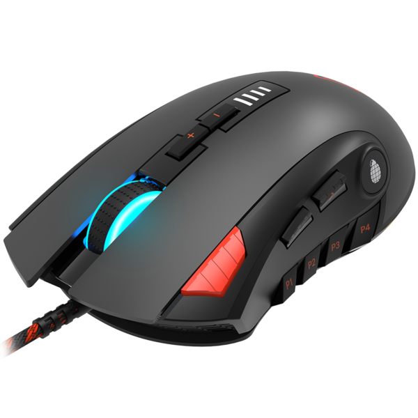 CANYON,Gaming Mouse with 12 programmable buttons, Sunplus 6662 optical sensor, 6 levels of DPI and u