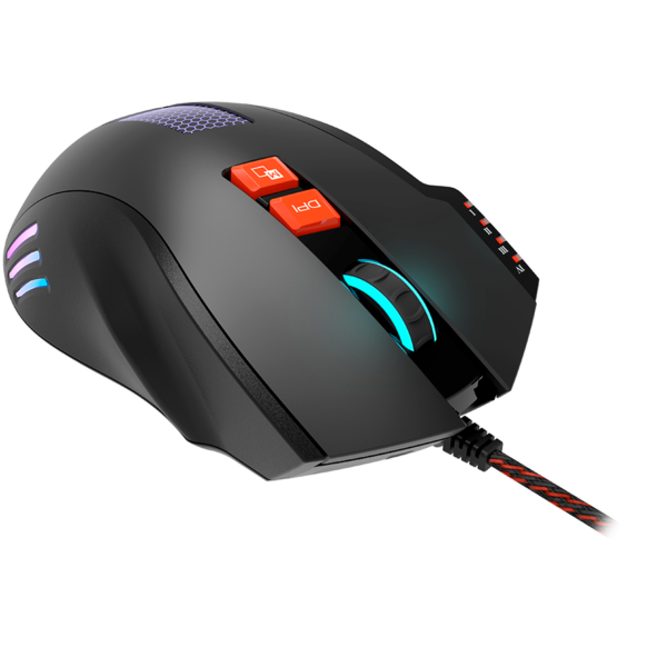 CANYON Wired Gaming Mouse with 8 programmable buttons, sunplus optical 6651 sensor, 4 levels of DPI
