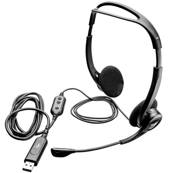 LOGITECH PC960 Corded Stereo Headset BLACK - USB