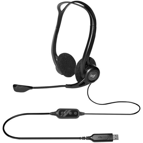 LOGITECH PC960 Corded Stereo Headset BLACK - USB