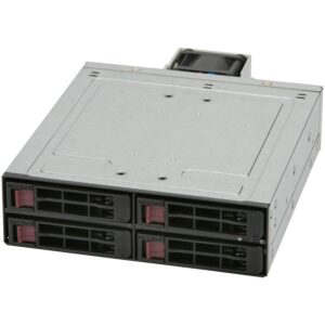 Supermicro CSE-M14TQC, Mobile rack, 4 x 2.5" hot swap SATA3 / SAS3 drives, 1 x 5.25" bay enclosure,