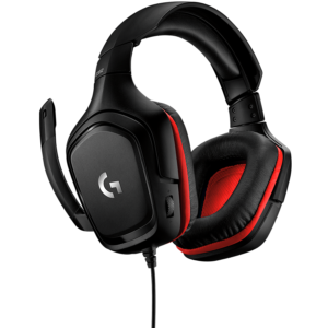 LOGITECH G332 Wired Gaming Headset - LEATHERETTE - BLACK/RED - 3.5 MM