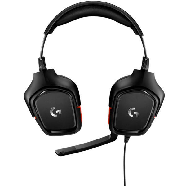 LOGITECH G332 Wired Gaming Headset - LEATHERETTE - BLACK/RED - 3.5 MM