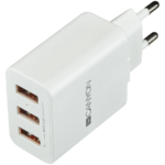 CANYON H-05 Universal 3xUSB AC charger (in wall) with over-voltage protection, Input 100V-240V, Outp