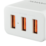 CANYON H-05 Universal 3xUSB AC charger (in wall) with over-voltage protection, Input 100V-240V, Outp
