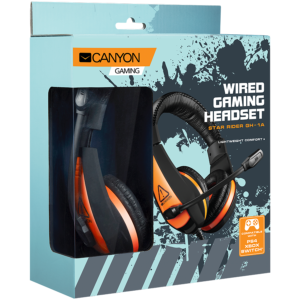 CANYON Gaming headset 3.5mm jack with adjustable microphone and volume control, with 2in1 3.5mm adap