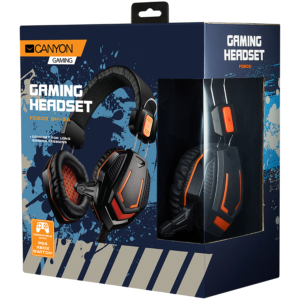 CANYON Gaming headset 3.5mm jack with microphone and volume control, with 2in1 3.5mm adapter, cable