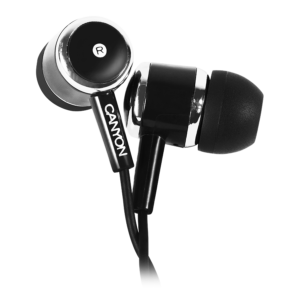 CANYON EPM- 01 Stereo earphones with microphone, Black, cable length 1.2m, 23*9*10.5mm,0.013kg