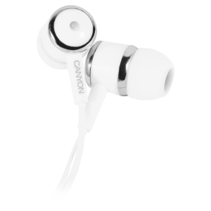 CANYON EPM- 01 Stereo earphones with microphone, White, cable length 1.2m, 23*9*10.5mm,0.013kg