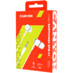 CANYON EPM- 01 Stereo earphones with microphone, White, cable length 1.2m, 23*9*10.5mm,0.013kg