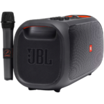 JBL Partybox On-The-Go - Portable Party Speaker with Wireless Mic - Black