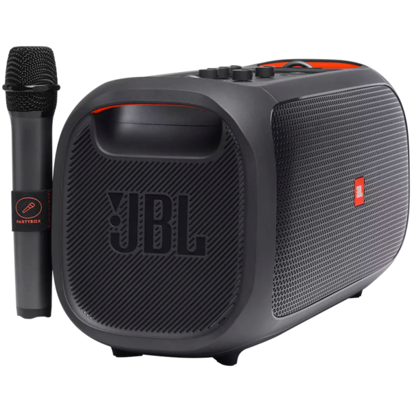 JBL Partybox On-The-Go - Portable Party Speaker with Wireless Mic - Black