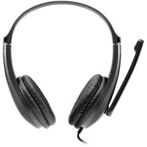 CANYON HSC-1 basic PC headset with microphone, combined 3.5mm plug, leather pads, Flat cable length