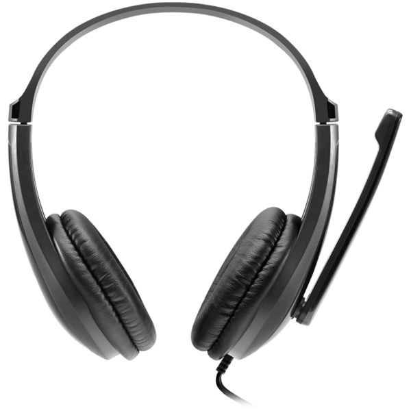 CANYON HSC-1 basic PC headset with microphone, combined 3.5mm plug, leather pads, Flat cable length