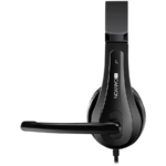 CANYON HSC-1 basic PC headset with microphone, combined 3.5mm plug, leather pads, Flat cable length