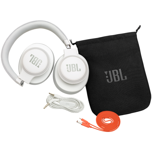 JBL Live 650BTNC - Wireless Over-Ear Headset with Active Noice Cancelling - White