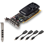 PNY NVIDIA Quadro P1000 GDDR5 4GB/128bit, 640 CUDA Cores, PCI-E 3.0 x16, 4xminiDP, Cooler, Single Sl