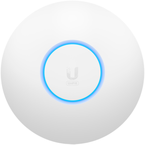 Ubiquiti U6-Lite Wi-Fi 6 Access Point with dual-band 2x2 MIMO in a compact design for low-profile mo