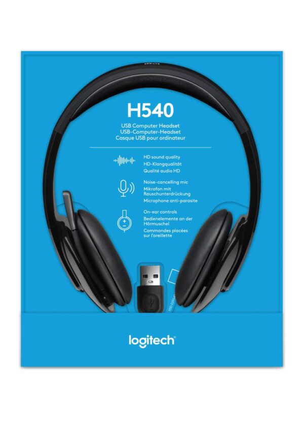 LOGITECH H540 Corded Headset - BLACK - USB