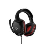 LOGITECH G332 Wired Gaming Headset - LEATHERETTE - BLACK/RED - 3.5 MM