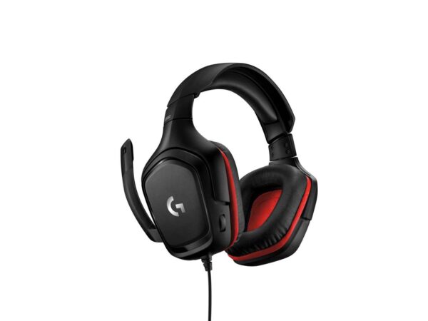 LOGITECH G332 Wired Gaming Headset - LEATHERETTE - BLACK/RED - 3.5 MM