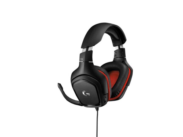 LOGITECH G332 Wired Gaming Headset - LEATHERETTE - BLACK/RED - 3.5 MM