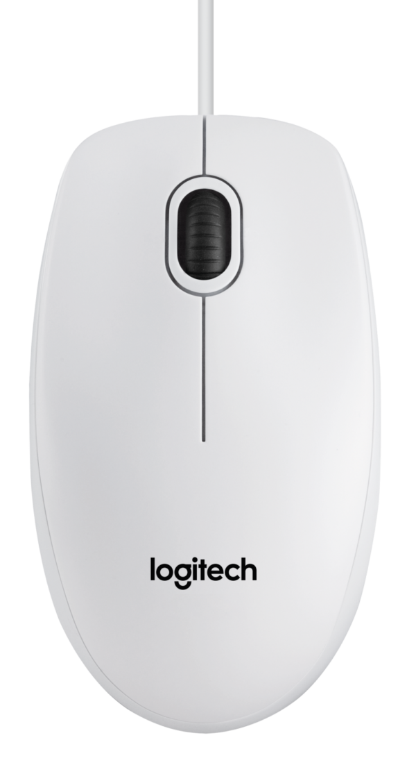 Мышь Logitech B100 White (белая, оптическая 800dpi, USB, 1.8м) (M/N: M-U0026)