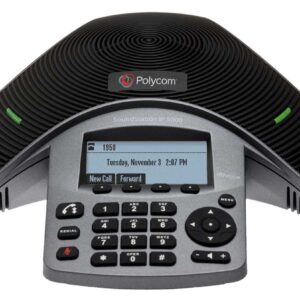 SoundStation IP 5000 conference phone with factory disabled media encryption. 802.3af Power over Eth