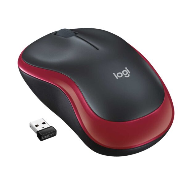 Мышь беспроводная Logitech M185 Red (красная, оптическая, 1000dpi, 2.4 GHz/USB-ресивер) (M/N: MR0087