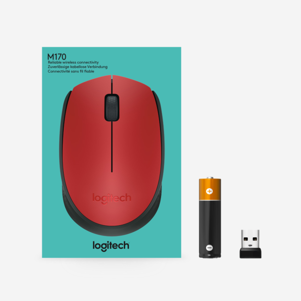 Мышь беспроводная Logitech M171 Red (красная, оптическая, 1000dpi, 2.4 GHz/USB-ресивер) (M/N: M-R006