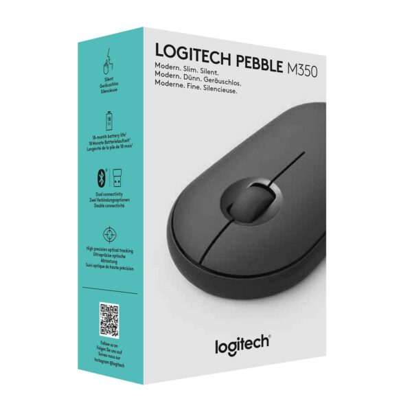 Мышь беспроводная Logitech Pebble M350 Graphite (M/N: MR0075 / C-U0010)