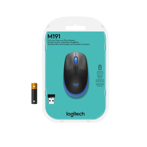 Мышь беспроводная полноразмерная Logitech M190 Blue (M/N: MR0087 / CU0019)