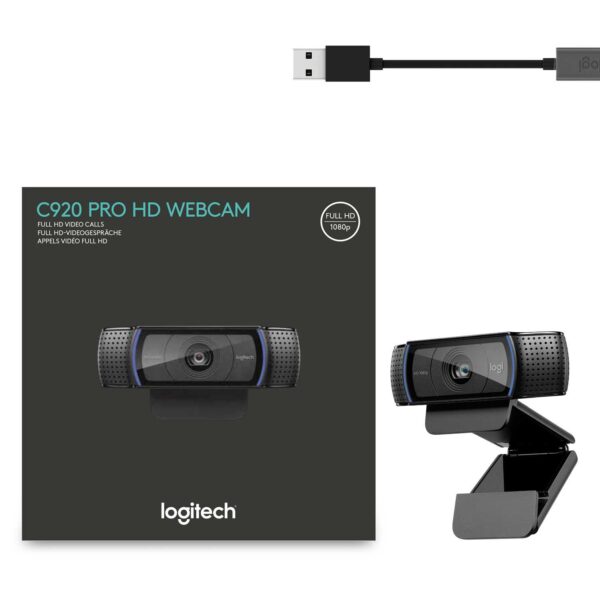 Веб-камера Logitech C920 (Full HD 1080p/30fps, автофокус, угол обзора 78°, стереомикрофон, кабель 1.