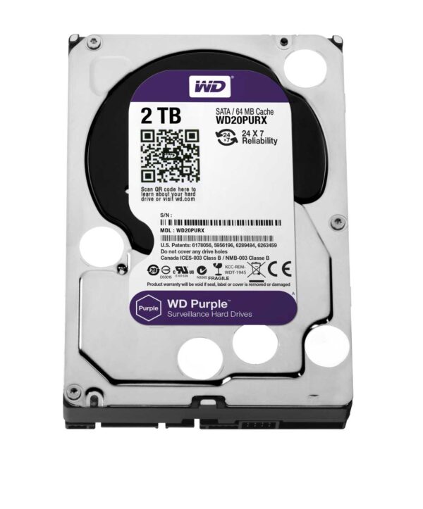 Жёсткий диск WD Purple™ WD20PURX 2ТБ 3,5" IntelliPower 64MB (SATA-III) DV