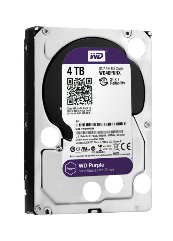 Жёсткий диск WD Purple™ WD40PURX 4ТБ 3,5" IntelliPower 64MB (SATA-III) DV