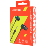 CANYON EP-3 Stereo earphones with microphone, Green, cable length 1.2m, 21.5*12mm, 0.011kg