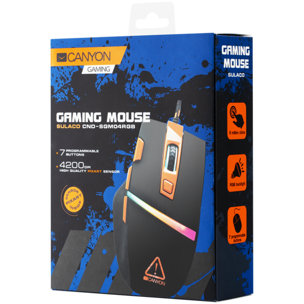 CANYON Sulaco GM-4 Wired Gaming Mouse with 7 programmable buttons, Pixart sensor of new generation,