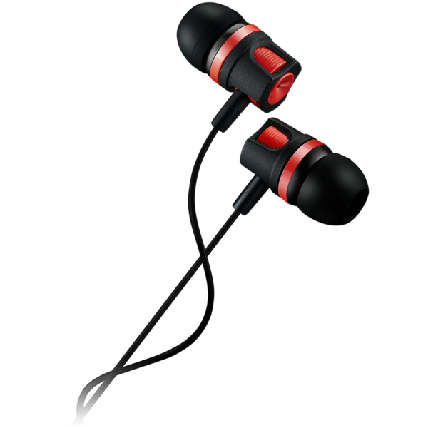 CANYON EP-3 Stereo earphones with microphone, Red, cable length 1.2m, 21.5*12mm, 0.011kg