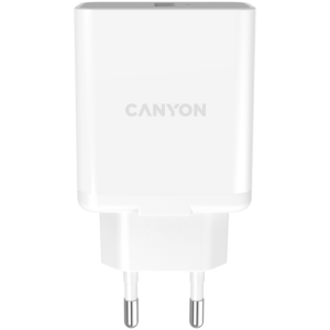 Canyon, Wall charger with 1*USB, QC3.0 24W, Input: 100V-240V, Output: DC 5V/3A,9V/2.67A,12V/2A, Eu p