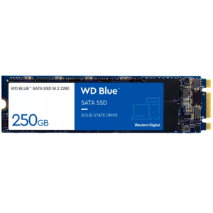 SSD WD Blue (M.2, 250GB, SATA III 6 Gb/s, 3D NAND Read/Write: 550 / 525 MB/sec, Random Read/Write IO