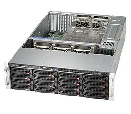 Supermicro server chassis CSE-836BE1C-R1K23B, 3U, 16 x 3.5'' hot-swap SAS/SATA drive bay with SES2,