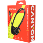 CANYON HS-01 PC headset with microphone, volume control and adjustable headband, cable length 1.8m,