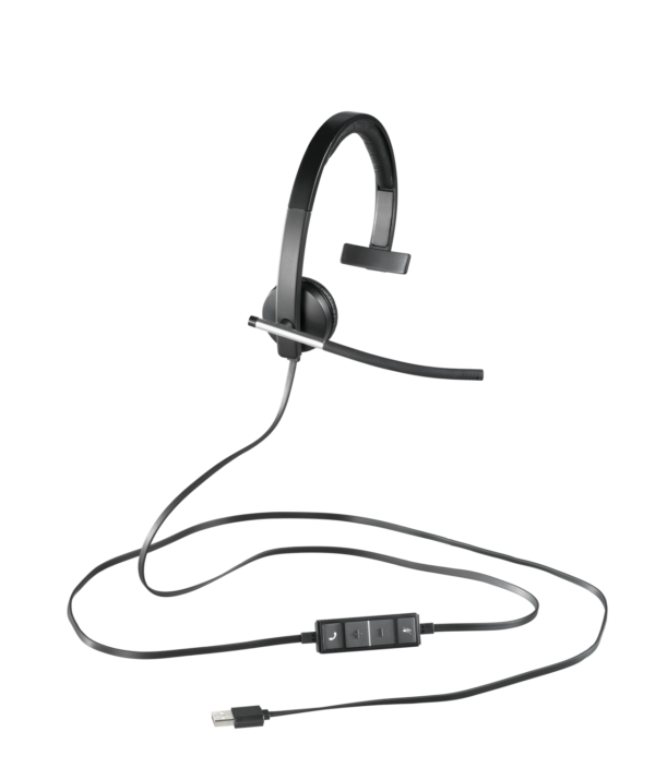 Гарнитура Logitech H650e Mono (USB, элементы управления на кабеле, кабель 1.8м, чехол в комплекте) (