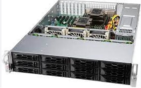 Supermicro server chassis CSE-LA26E1C4-R609LP, 2U, 12x 3.5" (tool-less) or 2.5" (screw) hot-swap, 12