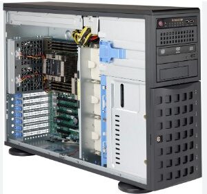 Supermicro server chassis CSE-745BAC-R1K23B 4U tower chassis, Dual, single Intel/ AMD CPU, 7 full-he