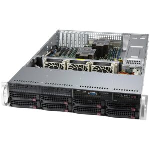 Supermicro server chassis CSE-825BTQC-R1K23LPB 2U, Dual and Single Intel and AMD CPUs, 8 x 3.5" hot-