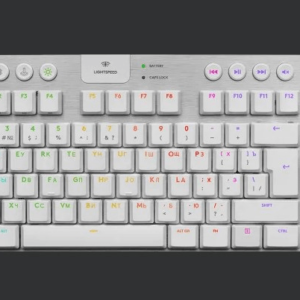 Клавиатура игровая Logitech G915 TKL WHITE (механическая, без цифрового блока, с RGB-подсветкой и по