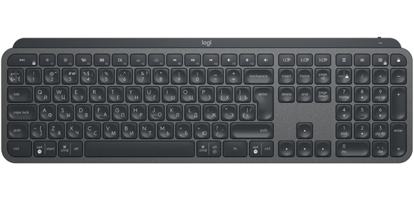 Клавиатура беспроводная Logitech MX Keys (GRAPHITE, подсветка, 2.4GHZ/BT) (M/N: YR0073 / C-U0008)